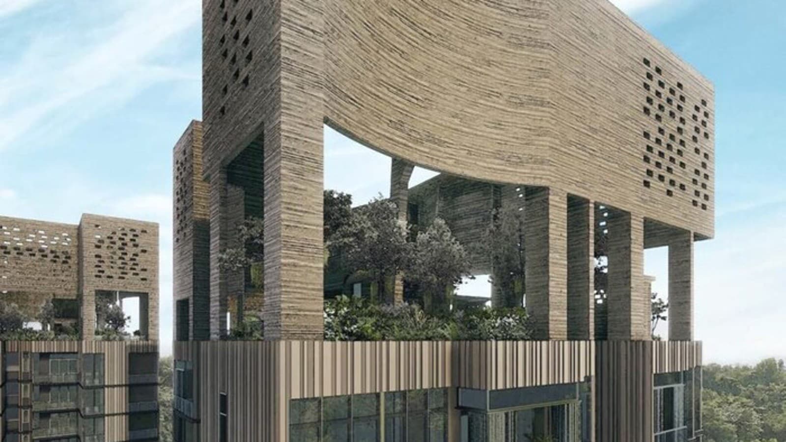 De "Secret Gardens" groeien bovenop de woontorens van het Martin Modern-gebied (© Darren Soh) De "Secret Gardens" groeien bovenop de woontorens van het Martin Modern-gebied (© Darren Soh)